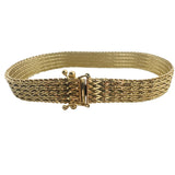 14k Yellow Gold 20.5g Solid Vintage 9mm Beaded Wheat Link Bracelet Mexico 7"