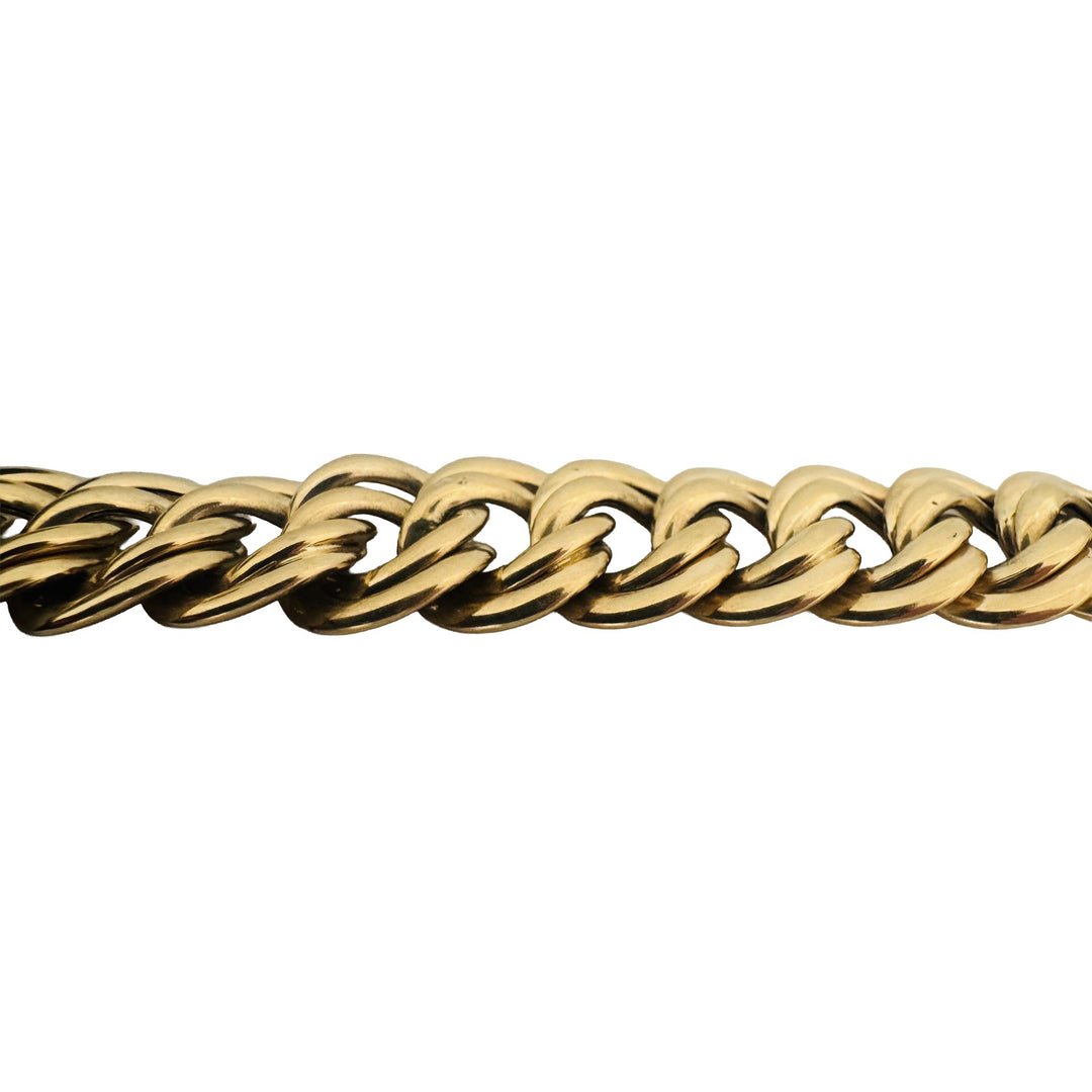 14k Yellow Gold 33.2g Heavy Ladies 17mm Double Curb Link Bracelet 7.75"