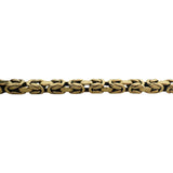 14k Yellow Gold 11.2g Semi Solid Men's Squared Byzantine Link Bracelet 8"