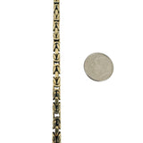 14k Yellow Gold 11.2g Semi Solid Men's Squared Byzantine Link Bracelet 8"