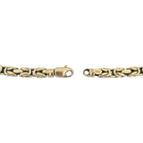 14k Yellow Gold 11.2g Semi Solid Men's Squared Byzantine Link Bracelet 8"