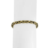 14k Yellow Gold 11.2g Semi Solid Men's Squared Byzantine Link Bracelet 8"