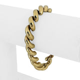 14k Yellow Gold 23.5g Ladies Polished 9mm San Marco Link Bracelet Italy 7"