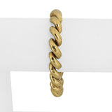14k Yellow Gold 23.5g Ladies Polished 9mm San Marco Link Bracelet Italy 7"