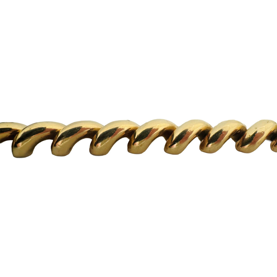 14k Yellow Gold 23.5g Ladies Polished 9mm San Marco Link Bracelet Italy 7"