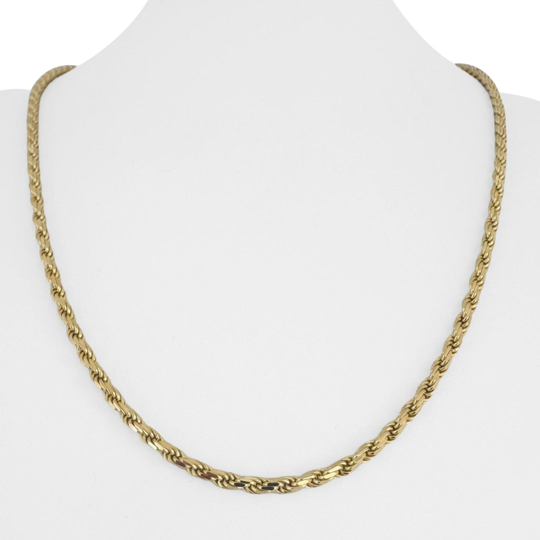 14k Yellow Gold 22.2g Solid 3mm Diamond Cut Rope Chain Necklace 22"