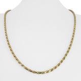 14k Yellow Gold 22.2g Solid 3mm Diamond Cut Rope Chain Necklace 22"