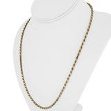 14k Yellow Gold 22.2g Solid 3mm Diamond Cut Rope Chain Necklace 22"
