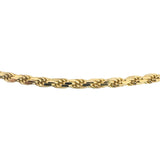 14k Yellow Gold 22.2g Solid 3mm Diamond Cut Rope Chain Necklace 22"