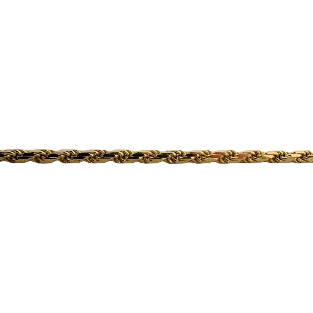 14k Yellow Gold 22.2g Solid 3mm Diamond Cut Rope Chain Necklace 22"