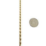 14k Yellow Gold 22.2g Solid 3mm Diamond Cut Rope Chain Necklace 22"