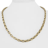 14k Yellow Gold 7.9g Hollow Light 4.5mm Biker Link Chain Necklace Italy 20"
