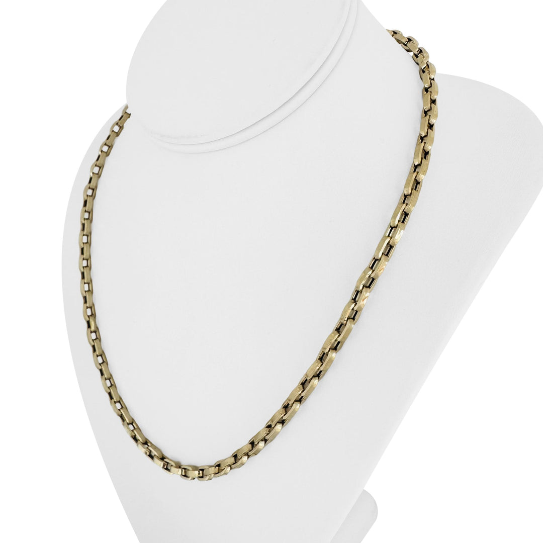 14k Yellow Gold 7.9g Hollow Light 4.5mm Biker Link Chain Necklace Italy 20"