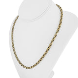 14k Yellow Gold 7.9g Hollow Light 4.5mm Biker Link Chain Necklace Italy 20"