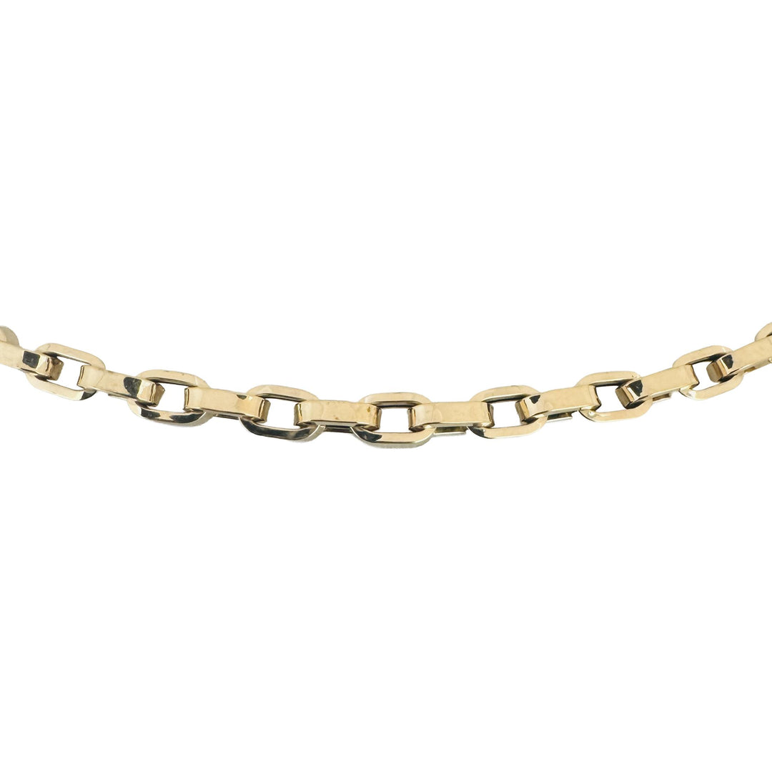 14k Yellow Gold 7.9g Hollow Light 4.5mm Biker Link Chain Necklace Italy 20"