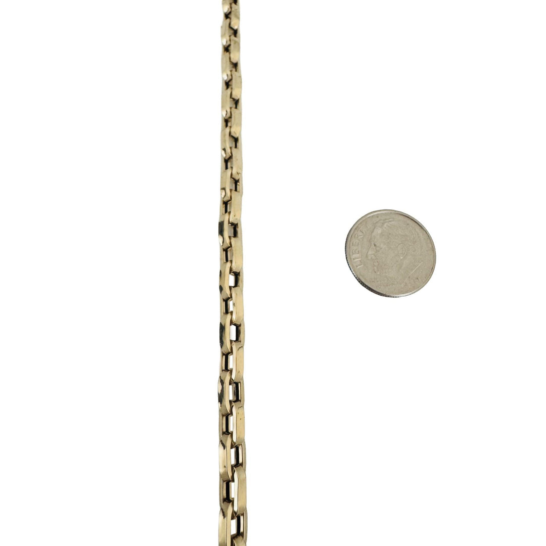 14k Yellow Gold 7.9g Hollow Light 4.5mm Biker Link Chain Necklace Italy 20"