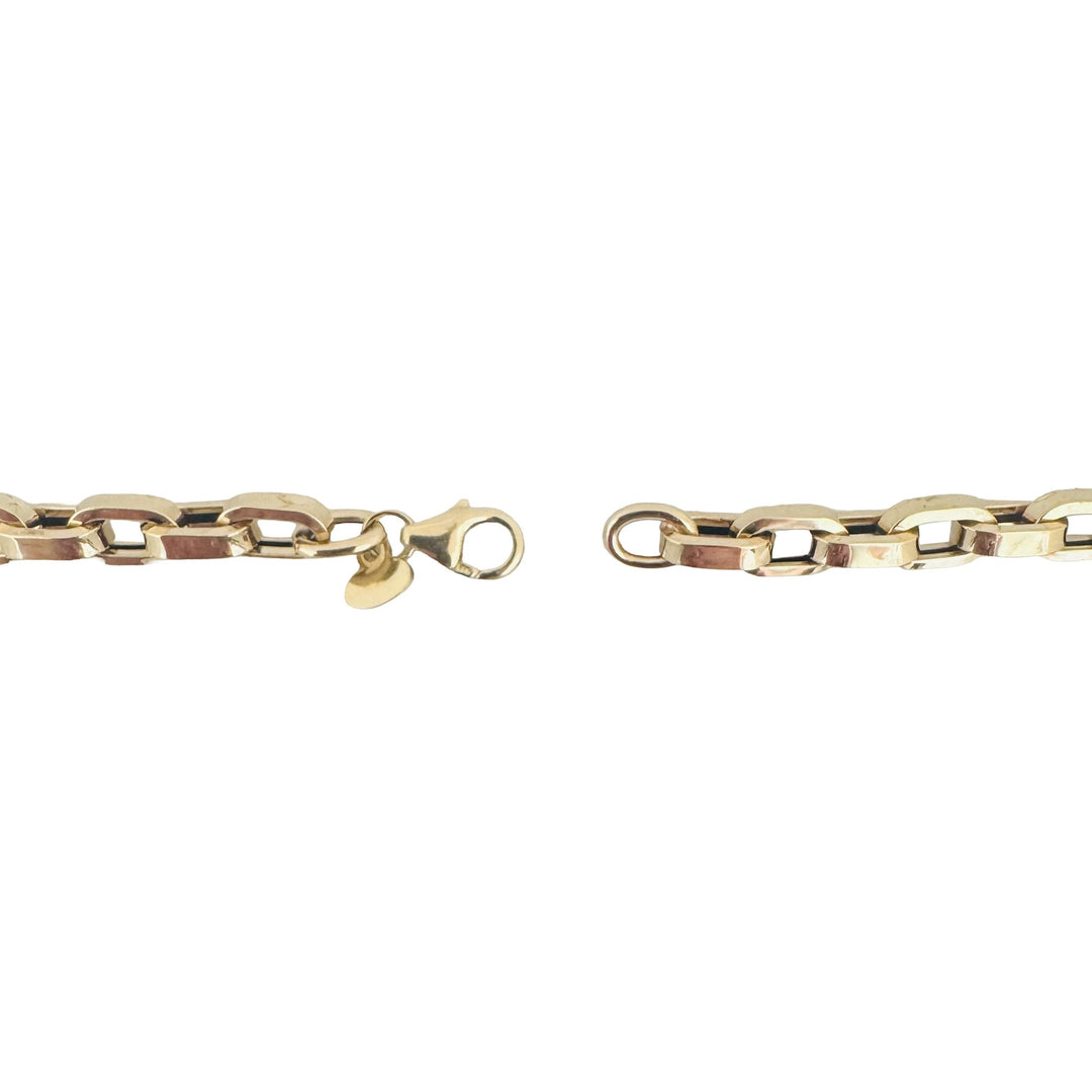 14k Yellow Gold 7.9g Hollow Light 4.5mm Biker Link Chain Necklace Italy 20"