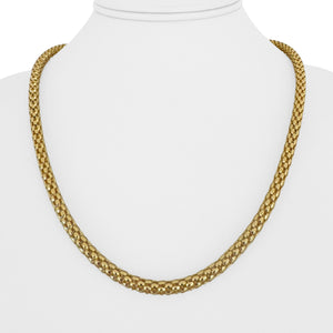 14k Yellow Gold 15.5g Vintage Fancy Link Cylinder Necklace Italy 20"