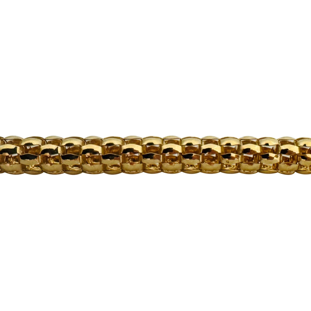 14k Yellow Gold 15.5g Vintage Fancy Link Cylinder Necklace Italy 20"