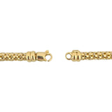 14k Yellow Gold 15.5g Vintage Fancy Link Cylinder Necklace Italy 20"