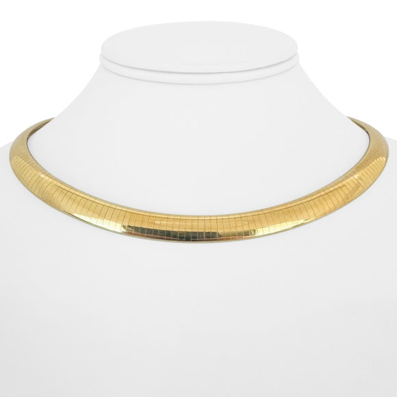 14k Yellow Gold 50g Solid Heavy 8mm Omega Link Necklace Italy 16
