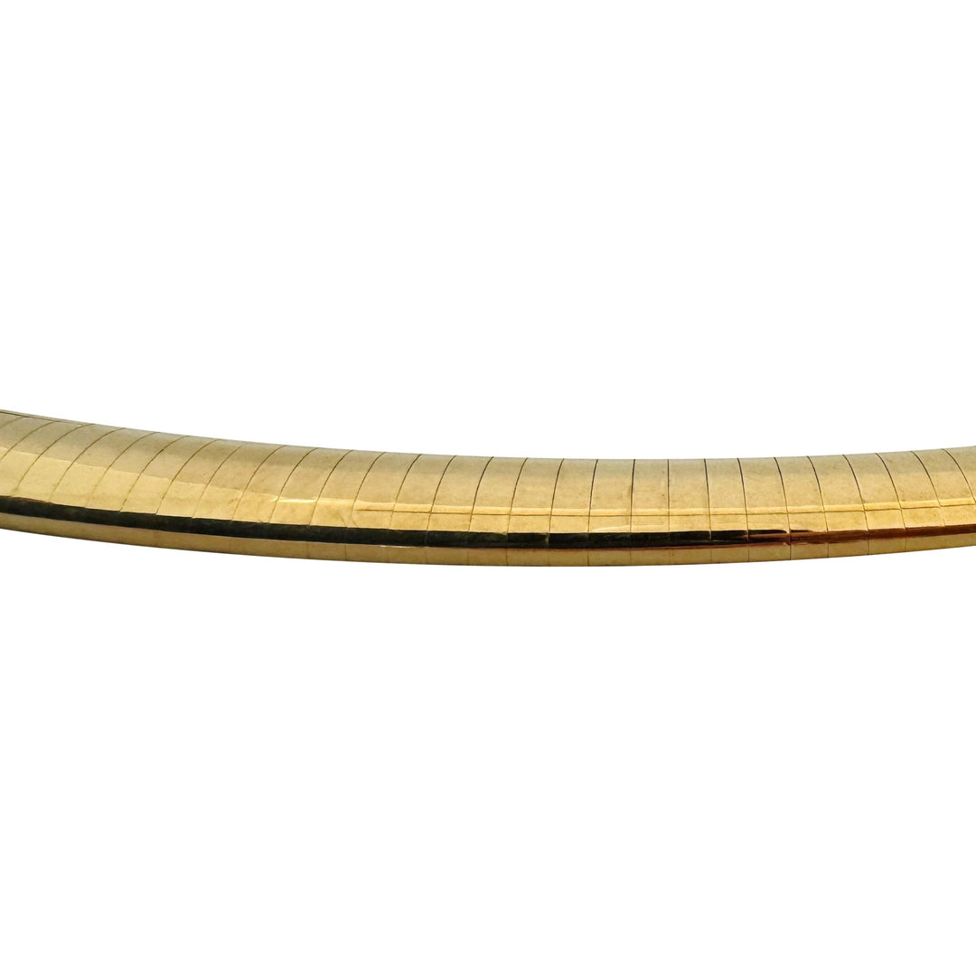 14k Yellow Gold 50g Solid Heavy 8mm Omega Link Necklace Italy 16"