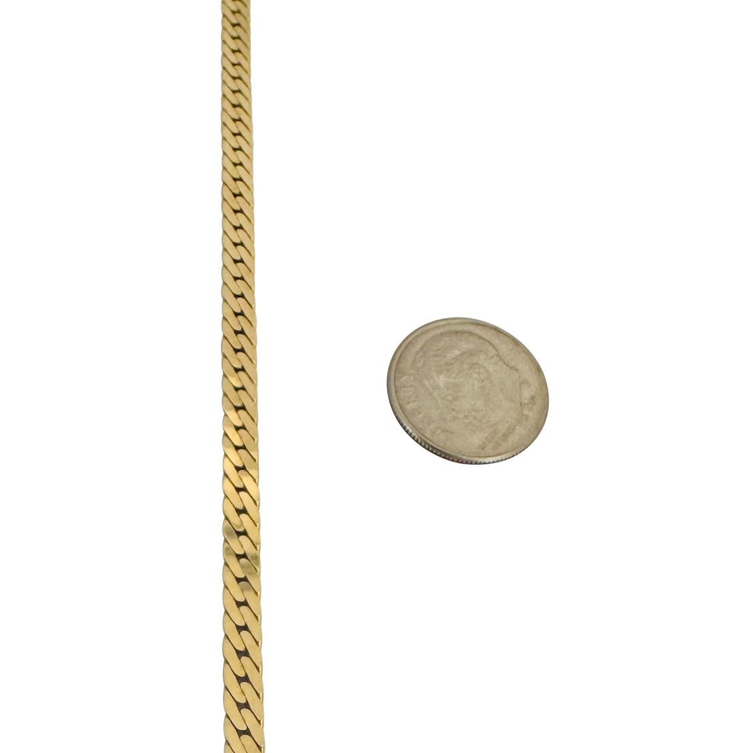 14k Yellow Gold 20.6g UnoAErre Vintage Thick Herringbone Necklace Italy 20.5"