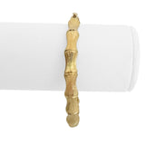 14k Yellow Gold 17.6g Solid Satin Finish Bamboo Bangle Bracelet 6.85"