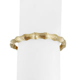 14k Yellow Gold 17.6g Solid Satin Finish Bamboo Bangle Bracelet 6.85"