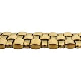 14k Yellow Gold 25.5g Heavy Ladies 11.5mm Basket Weave Link Bracelet Italy 7.5"