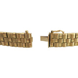 14k Yellow Gold 25.5g Heavy Ladies 11.5mm Basket Weave Link Bracelet Italy 7.5"
