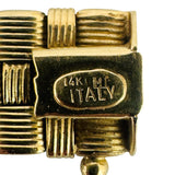 14k Yellow Gold 25.5g Heavy Ladies 11.5mm Basket Weave Link Bracelet Italy 7.5"