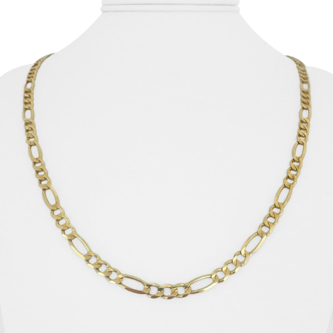14k Yellow Gold 16.6g Solid 4.5mm Figaro Link Chain Necklace 22"