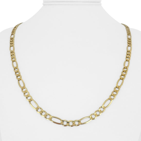 14k Yellow Gold 16.6g Solid 4.5mm Figaro Link Chain Necklace 22