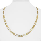 14k Yellow Gold 16.6g Solid 4.5mm Figaro Link Chain Necklace 22"