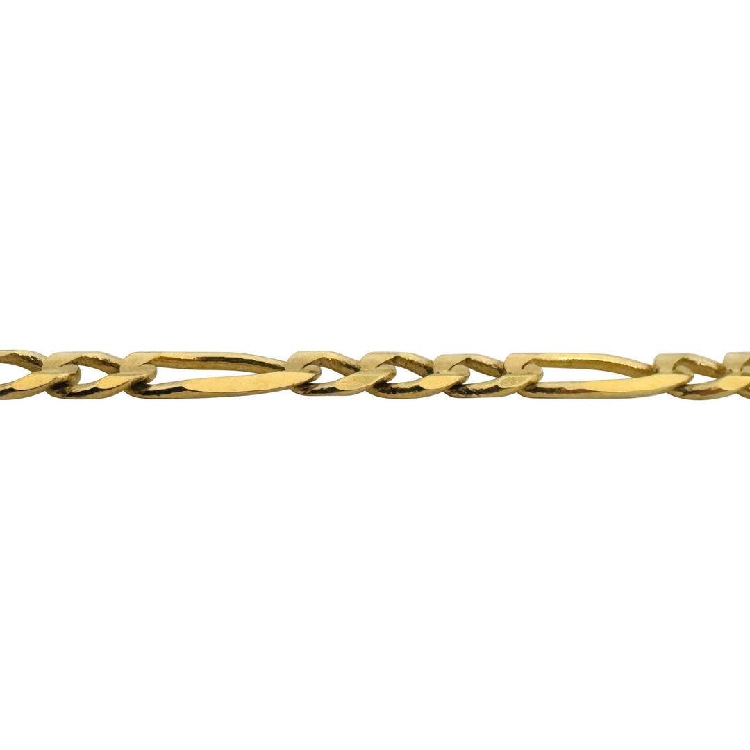 14k Yellow Gold 16.6g Solid 4.5mm Figaro Link Chain Necklace 22"