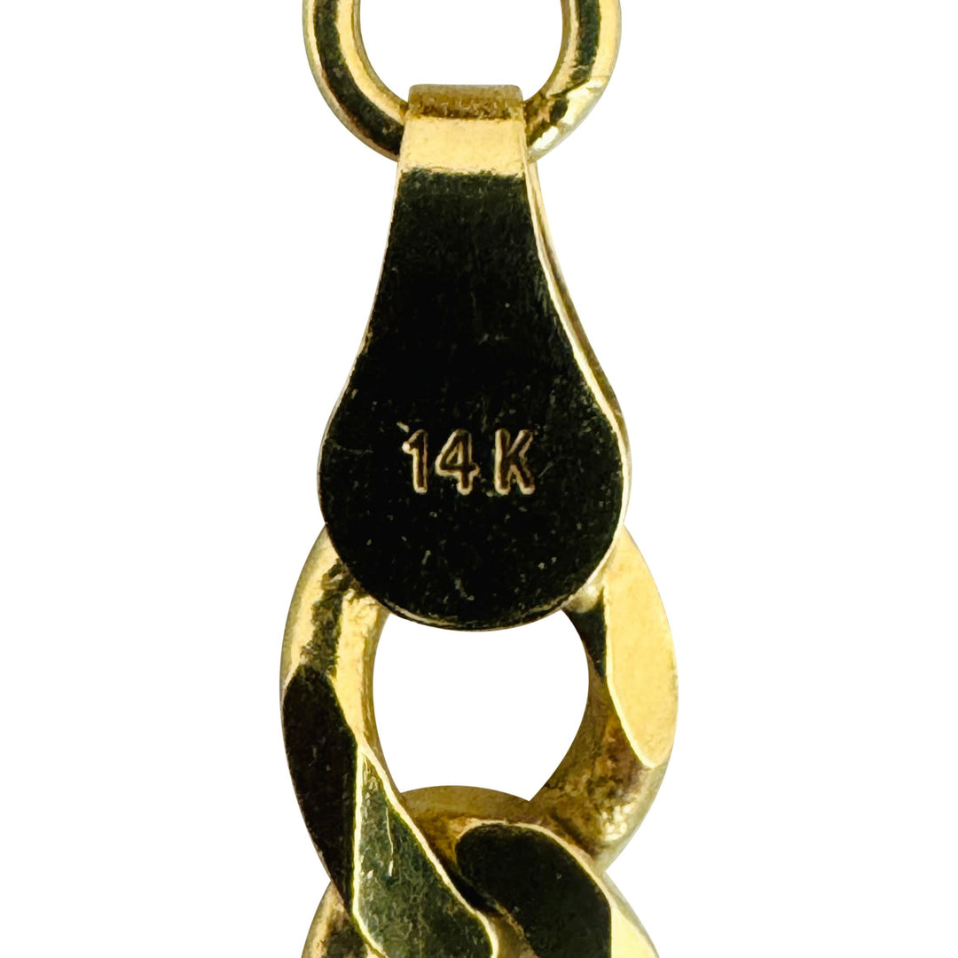 14k Yellow Gold 16.6g Solid 4.5mm Figaro Link Chain Necklace 22"