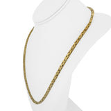 14k Yellow Gold 40.8g Solid Heavy 3.2mm Squared Byzantine Link Necklace 22"