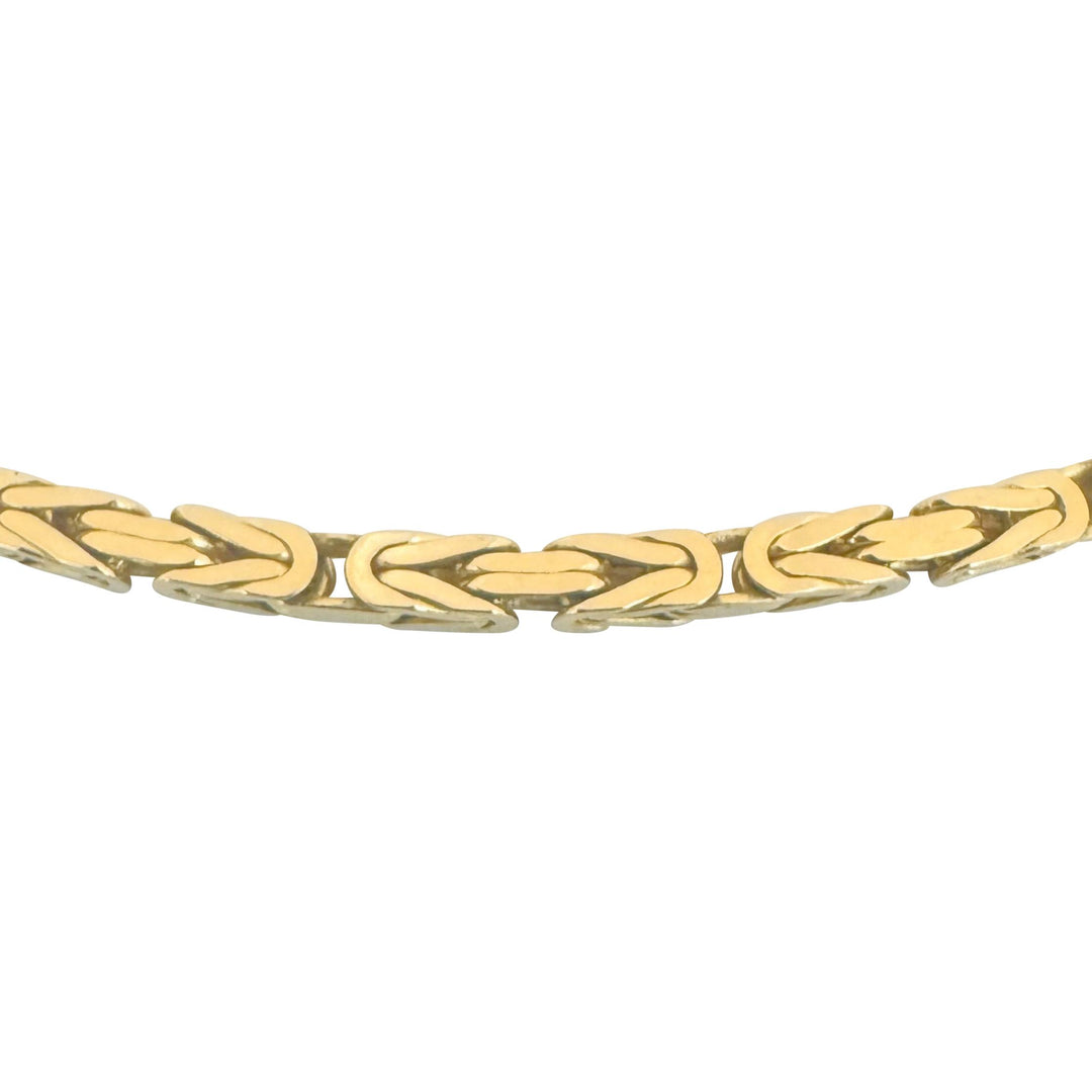 14k Yellow Gold 40.8g Solid Heavy 3.2mm Squared Byzantine Link Necklace 22"