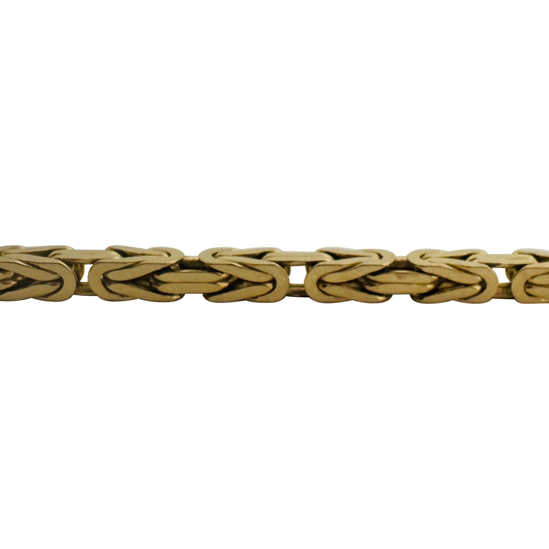 14k Yellow Gold 40.8g Solid Heavy 3.2mm Squared Byzantine Link Necklace 22"