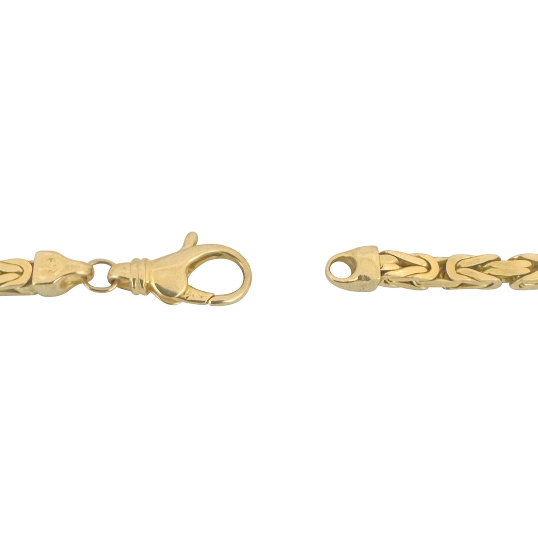 14k Yellow Gold 40.8g Solid Heavy 3.2mm Squared Byzantine Link Necklace 22"