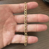 14k Yellow Gold 9.2g Semi Solid 6mm Men's Figaro Link Bracelet 9"