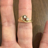 14k Yellow Gold 0.30cttw Two Diamond Fancy Ring Size 7.5