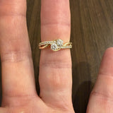 14k Yellow Gold 0.50cttw Diamond Bypass Band Ring Size 6.75