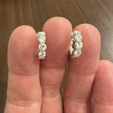 14k White Gold and 1cttw Six Diamond Huggie Earrings