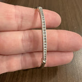 14k White Gold and 0.50cttw Channel Set Diamond Bangle Bracelet 6.75"