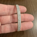 14k Yellow Gold and 1cttw Pave Diamond Bangle Bracelet 6.75"