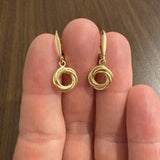 14k Yellow Gold 2.7g Drop Dangle Circle Earrings Italy 1"