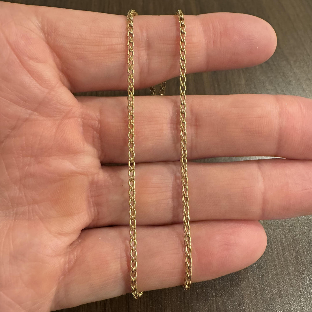 18k Yellow Gold 4.7g Hollow UnoAErre 2.5mm Fancy Link Chain Necklace Italy 15.5"