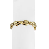 14k Yellow and White Gold 16.5g Polished Fancy Link Bracelet Italy 7.25"